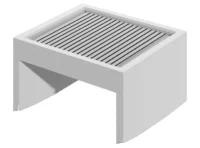 Moderne weiße Tischplatte mit Schlitzmuster